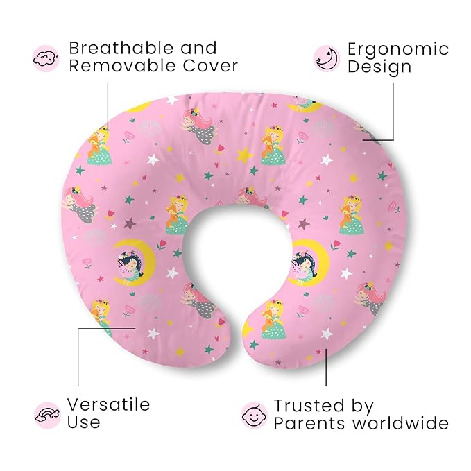 Plushii Nursing Pillow for Breastfeeding, Soft and Supportive Breastfeeding Pillow for Mom and Baby, Cute Feeding Pillow with Removable Cover for 0–12 Months, Moon Fairy