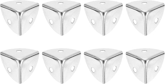 uxcell 8Pcs Decorative Box Corner Cover, 18mm Metal Edge Guard, Furniture Corner Edges Protector, Silver