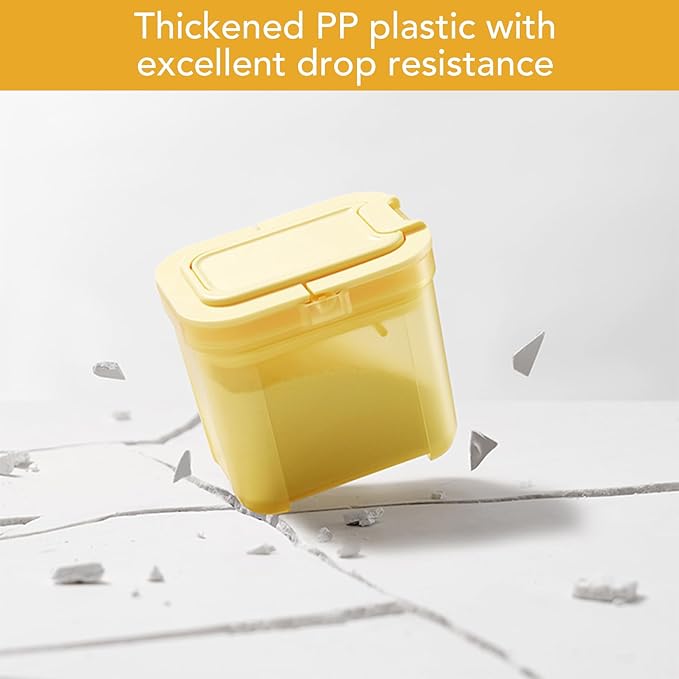 Shockproof Airtight Baby Formula Container with Scoop，Baby Formula Dispenser for Travel Outdoor Activities,BPA Free (Yellow, 500ml)