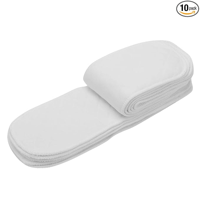 Sonew 10pcs Soft&Breathable Baby Diapers Toddler Cotton Nappy Insert Liners Reusable Cotton Cloth Diaper 12.5 * 4.7in Common Size(6 Layers)