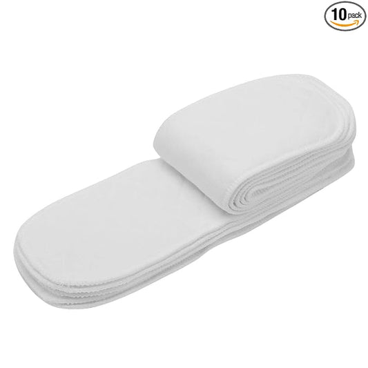 Sonew 10pcs Soft&Breathable Baby Diapers Toddler Cotton Nappy Insert Liners Reusable Cotton Cloth Diaper 12.5 * 4.7in Common Size(6 Layers)