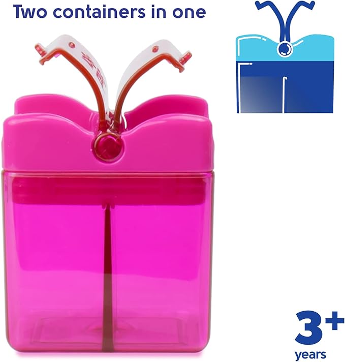 Precidio Snack in the Box Design NEW Little Finger-Friendly Eco-Friendly Reusable Snack Container (Pink) 1001PK