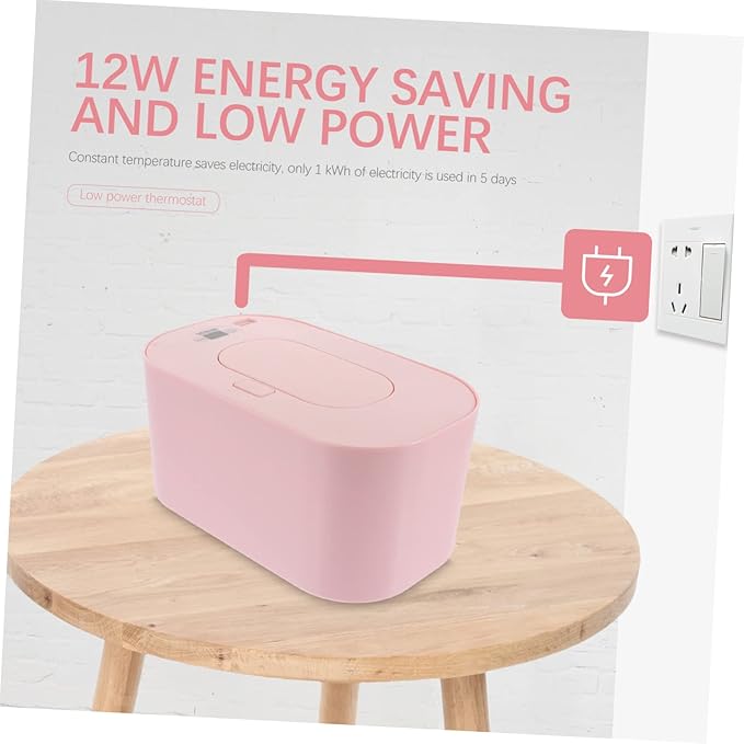 Toyvian Portable USB Wipes Warmer Box with Adjustable Temperature Display 7.87X4.72X3.74In Baby Wet Tissue Heater for Home and Outdoor Diaper Changing Comfort