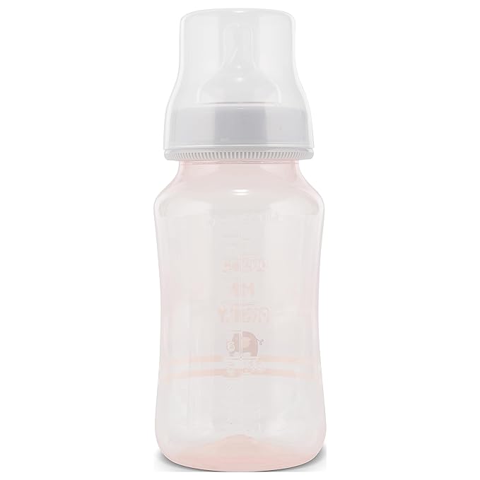 Premium 2-Pack Baby Bottles - 11 Ounce, Hourglass Shape, Fun Boys and Girls Prints, Clear Cover - BPA-Free