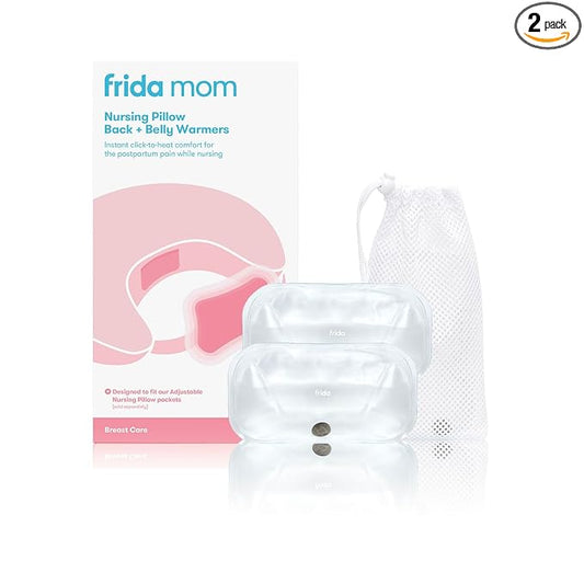 Frida Mom Nursing Pillow Back + Belly Warmers | Reusable Click-to-Heat Relief in an Instant for Back + Belly | 1 set - 2 heat packs