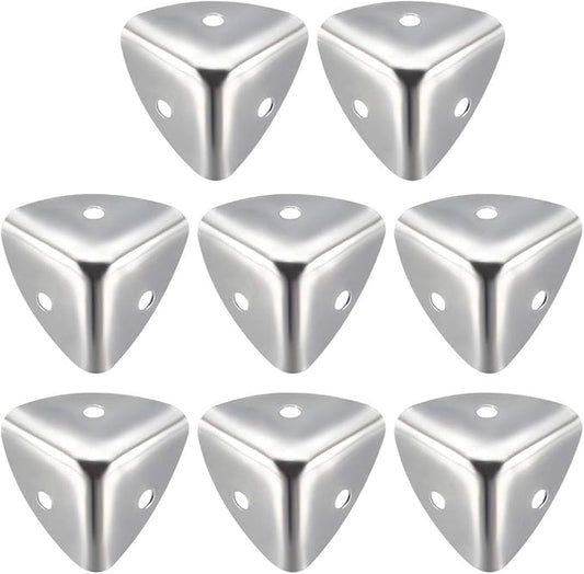 uxcell Metal Box Corner Protectors Edge Guard Protector 25 X 25 X 25mm Silver Tone 8pcs for Table Corners and Desk Corners