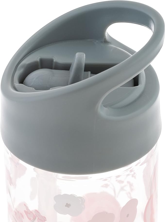 Stephen Joseph, Kids Flip Top Water Bottle, 10 oz Tritan BPA Free, Water Bottle for Girls & Boys, Back to School Flip Top Bottle, Charcoal Flower