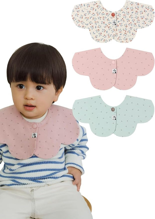 Konny Baby Bib 3/5/7-Pack Set, 360 ° Rotate, Soft and Absorbent Drooling for Toddler Boys Girls Baby Essentials