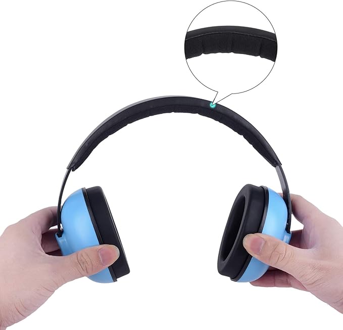 Baby Ear Protection Aged 0-3 Years Noise Canceling Baby Headphones for Newborn Toddler Infant Protective Ear Covering Shields Earmuffs for Sleep Airplane Travel(Blue)