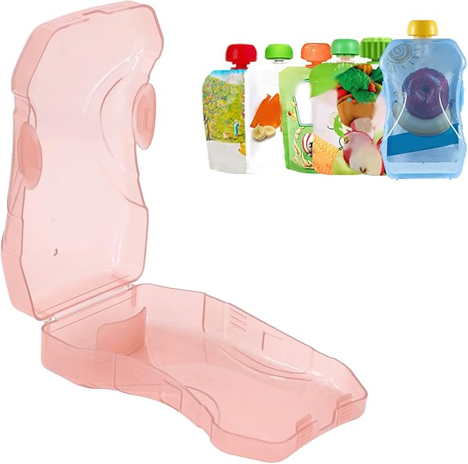 Baby Squeeze Proof Juice Box Holder, Self Feeding Support, Food Pouch Holder for Mess Prevention