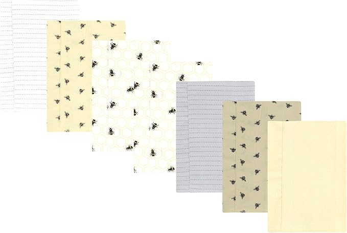 Luvable Friends Hudson Baby Flannel Burp Cloths 7pk, Golden Bees