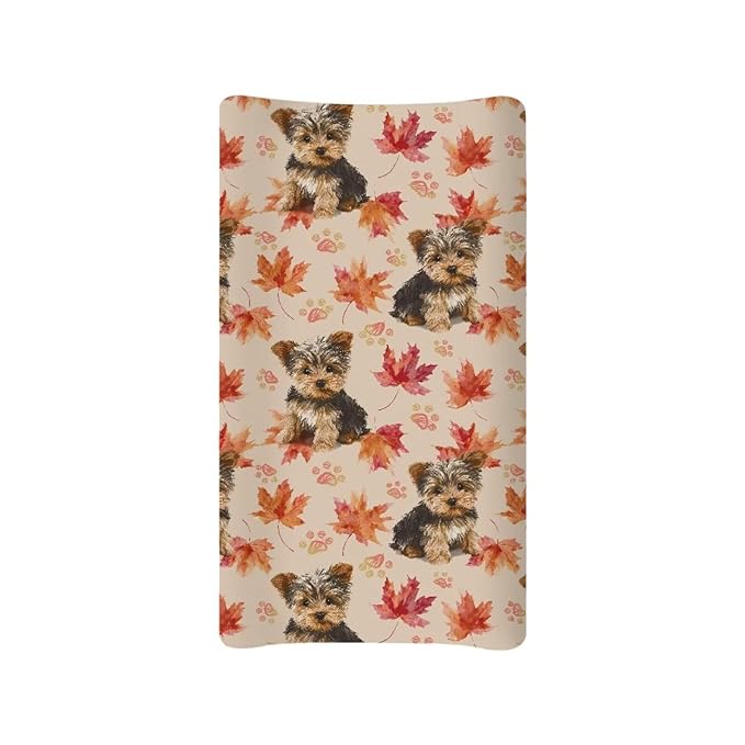 Maple Schnauzer Changing Pad Cover for Baby Easy to Install Baby Diaper Change Table Pad Covers Waterproof Changing Pads Liners for Newborn Gift for Friends
