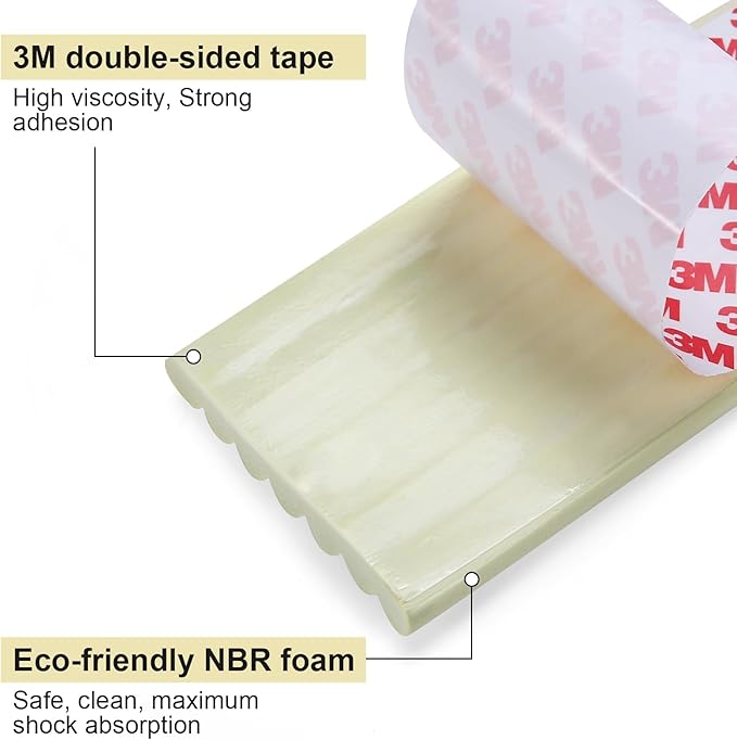 Upgraded Baby Proofing Edge Corner Protector,16.4ft Edge Guards Padding with 3M Adhesive, Extra-Wide Soft Rubber Foam Padding, Furniture, Sharp Edge Safety Corner Edge Bumper Guard-Cream