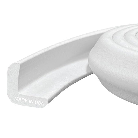 Kidkusion Baby Proof Edge Guards for Safety | Made in The USA | 32 Feet | Off White | Edge Protectors for Furniture, Tables, Fireplaces | Heavy Duty Tape Included