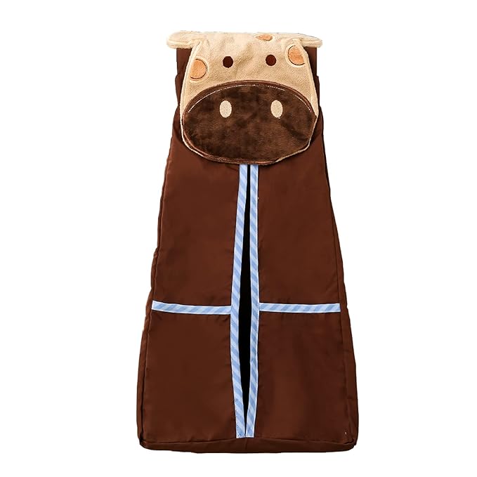Diaper Stacker Handmade Giraffe Baby Diaper Hanging Bag with 2 Pocket for Toys 1 Piece Brown (Giraffe Head)