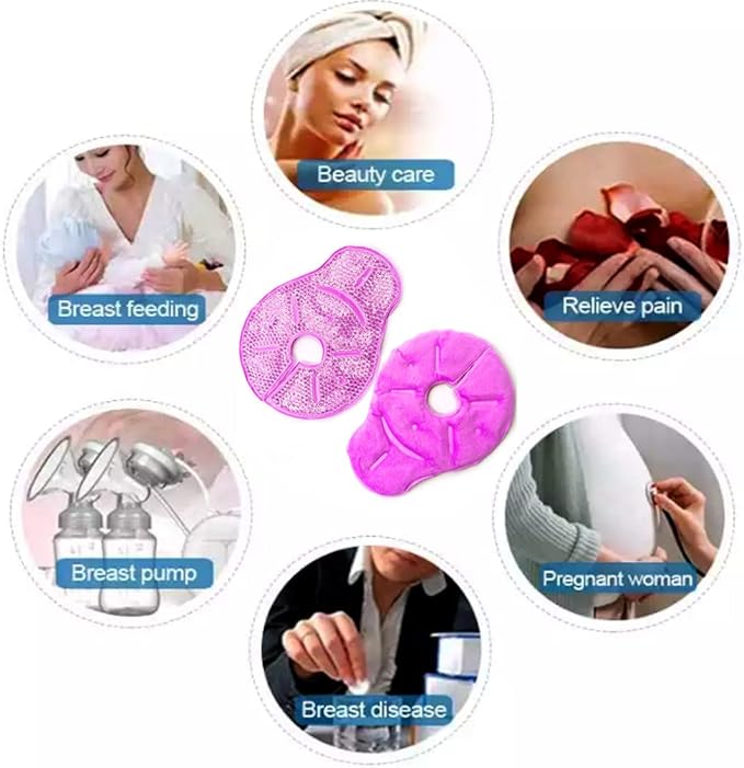 Reusable Breast Therapy Pack, Breast Ice Packs, Breastfeeding Essentials, for Breastfeeding Relief, Nursing Pain, Engorgement, Swelling Augmentation, Mastitis, Mastectomy Recovery, 2 Pack, Purple