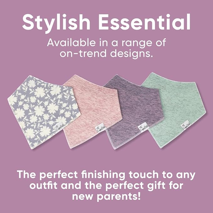 Copper Pearl Baby Bandana Bibs, 4 Pack