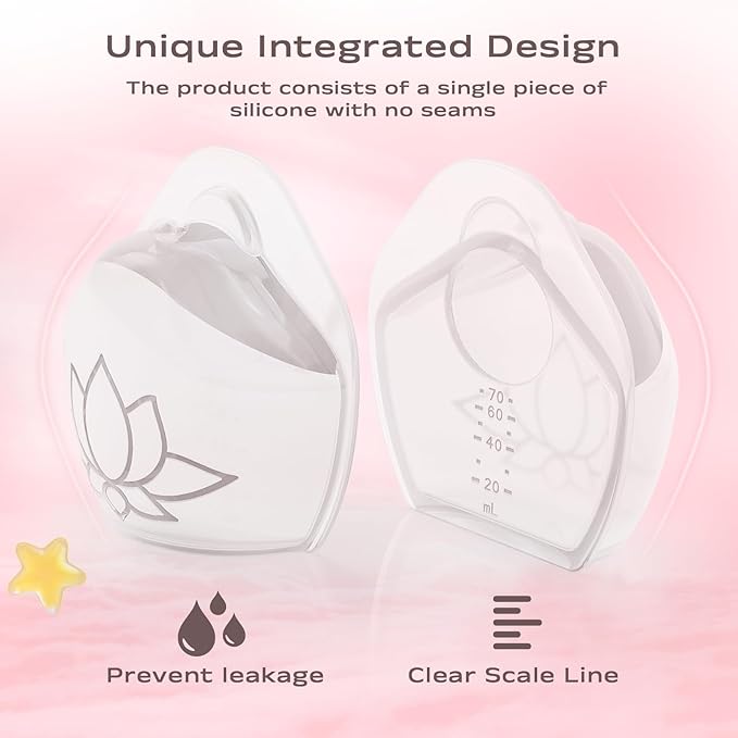 Milk Collectors for Breastfeeding Breast Milk Collector Milk Catcher for BreastfeedingMilk Catcher for Breastfeeding Post Partum Essentials Breast Feeding Essentials (2.5oz/70ml, 2 Counts)