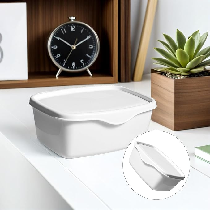Wet Tissue Box with Lid Square Plastic Storage Container for Baby Wipes Bathroom Desktop Organization Compact 7.1 Inch Holder