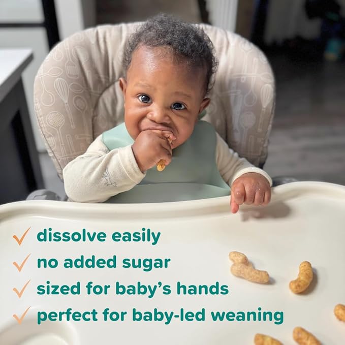 Puffworks Baby Organic Peanut Butter Puffs, Perfect for Early Peanut Introduction, Plant Protein, USDA Organic, Gluten-Free, Vegan, Non-GMO, Kosher, 1.0 Ounce (Pack of 6)