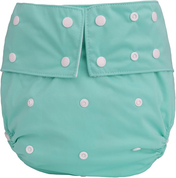 Teen Adult Cloth Diaper Nappy Reusable Washable for Disability Incontinence (Blue-Green)