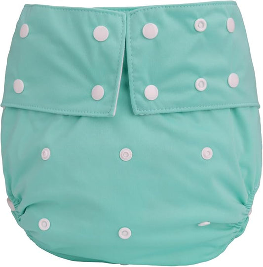 Teen Adult Cloth Diaper Nappy Reusable Washable for Disability Incontinence (Blue-Green)