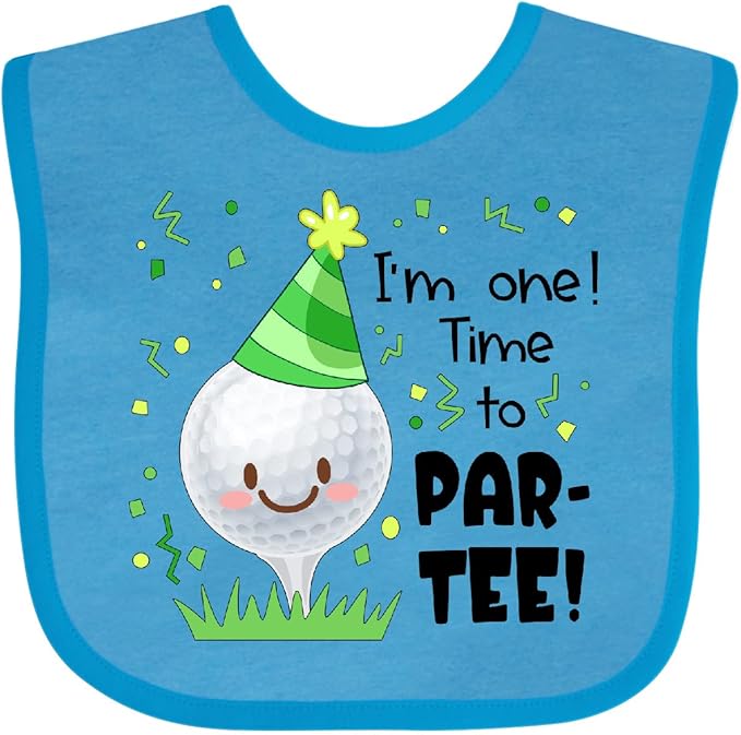 inktastic I'm 1 Time To Par-Tee Golf First Birthday Baby Bib