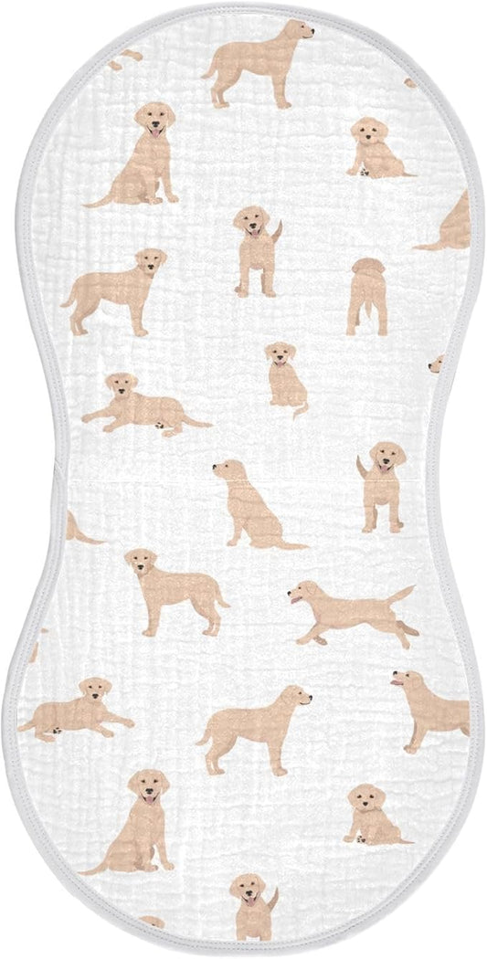 vvfelixl Baby Burp Cloths Labrador Retriever Dog Baby Newborn Cotton Burping Cloths Set Baby Washcloths 4 Pack