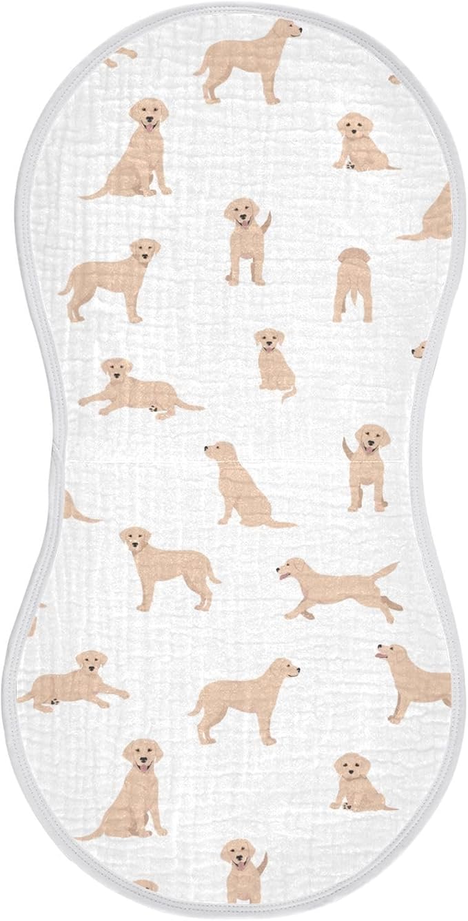 vvfelixl Burp Cloths Labrador Retriever Dog for Baby Boy Girls Baby Washcloths Burp Rags 1 Pack