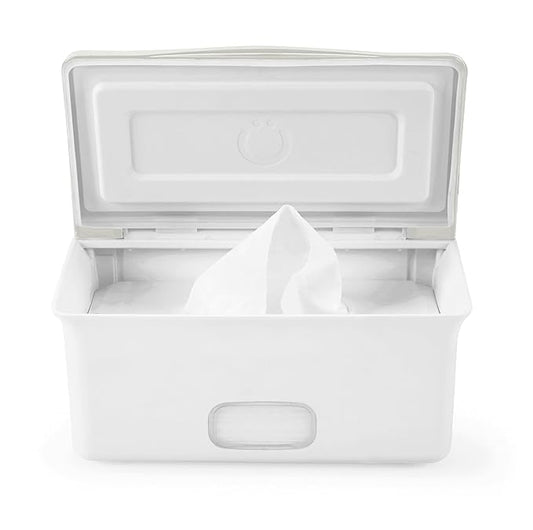 Ubbi Baby Wipes Dispenser with Weighted Plate and Secure Seal, Nursery and Baby Registry Essential to Keep Wipes Fresh, Oat