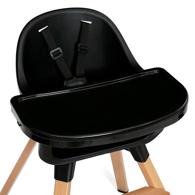 Delta Children - babyGap Otto 3-in-1 High Chair - High Chair Converts to Toddler Dinning Chair and Booster Seat - Dishwasher Safe Meal Tray - FSC-Certified Wood, Black