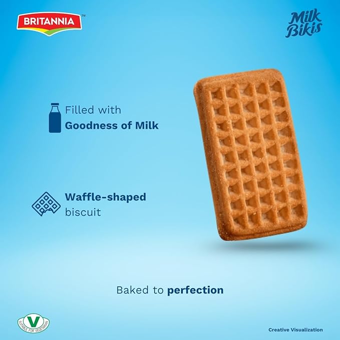 Britannia Milk Bikis Biscuits 19.04oz (540g) | Crunchy Milk Biscuits – Kids’ Favorite Snack for Breakfast & Tea Time