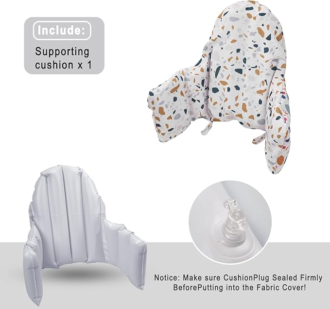IKEA Antilop Highchair Cushion: Built-in Inflatable, Baby Sitting More Comfortable (Stone Pattern)