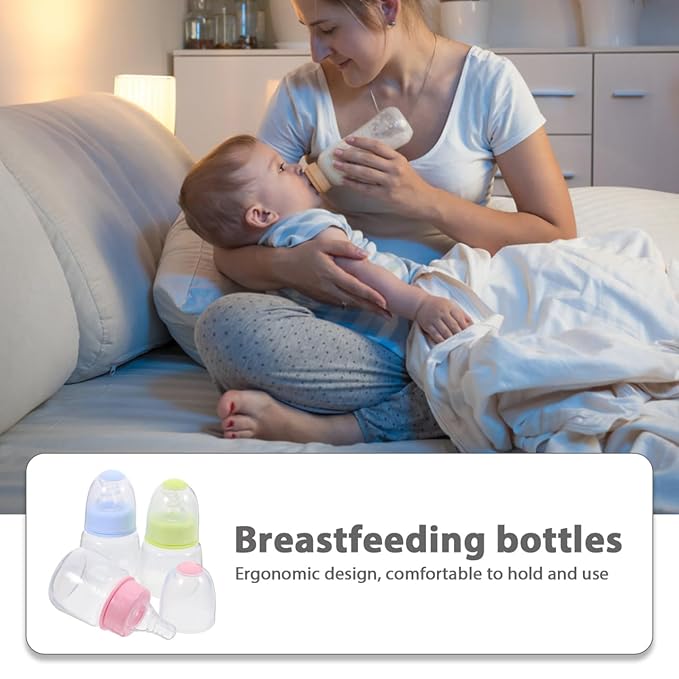 Kisangel Mini Baby Bottles 3pcs Nursing Baby Bottle Plastic Travel Food Feeder for Milk Cereal