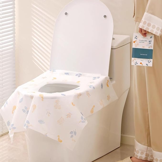 20 Pcs Disposable Toilet Seat Covers,Large Waterproof Toilet Seat Covers for Toddlers Kids Adults,Portable Individually Wrapped for Toddler Potty Training,Public Restrooms,Travel