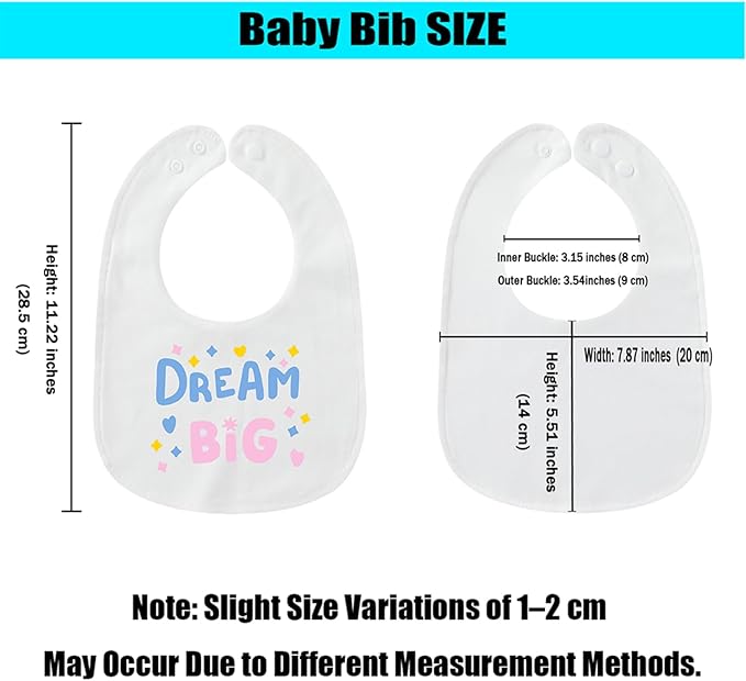 Cute Unisex-Baby Bib, Cotton Adjustable Waterproof Drooler, Birthday Gifts for Girls Boys 0-24 Months