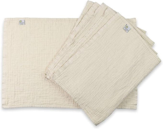 OsoCozy Organic Muslin Flat Cloth Diapers - Made of Ecologically Friendly, Soft, Absorbent, Double Layered 100% Organic Cotton. 6 Pack. Newborn Fits 6-12 Pounds.