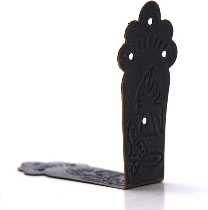 Mcredy 10 PCS Corner Guard Antique Decorative Box Corners 2.7x2.7x1.2 Retro Bronze Right Angle Bracket with Screws for Chair,Table,Door