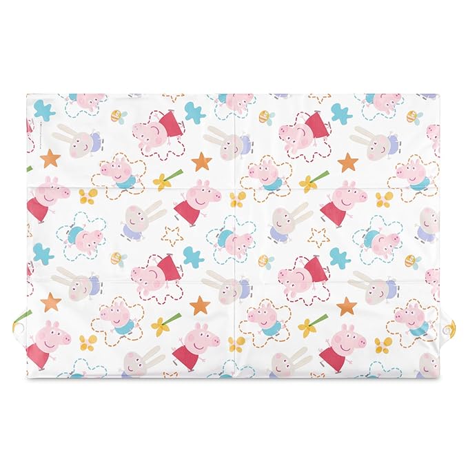 Peppa Pig Portable Nappy Changing Mat Travel Baby Change Mat, Wipe Clean Material, Foldable Padded BPA Free 0M+ Lightweight White/Pink Colour for Babies