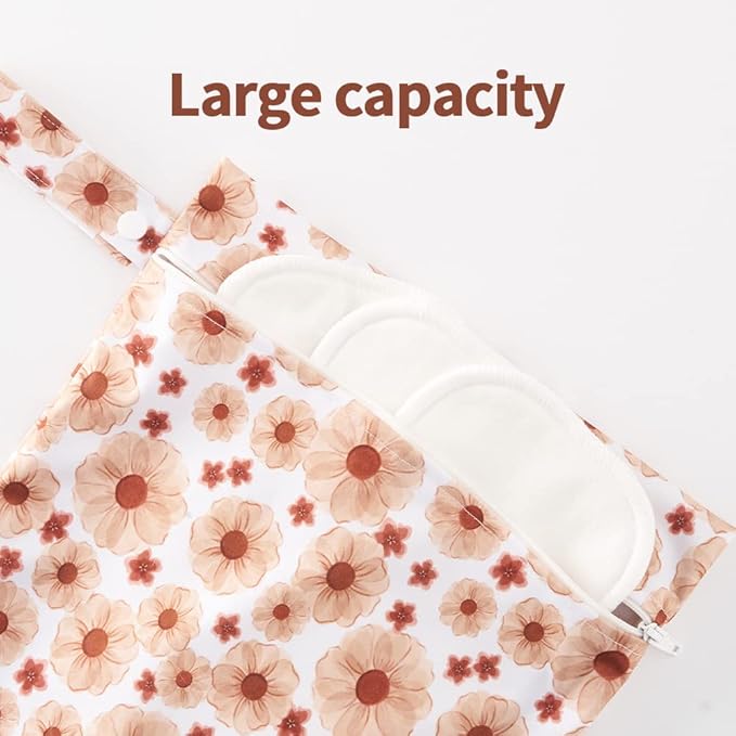 Happy Flute 3 Set Wet Bag Storage Bag Waterproof Washable Travel Bags, Beach, Pool, Gym Bag for Swimsuits & Wet Clothes(Flower)