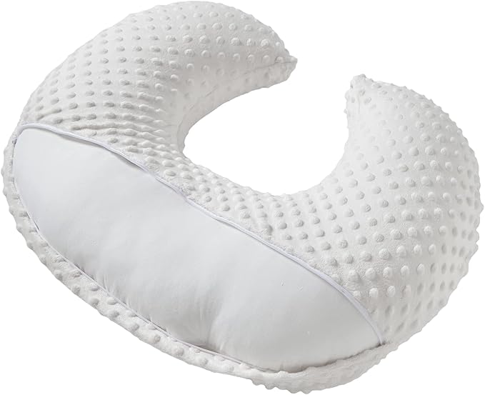Nursing Pillow and Positioner with Cover for Breastfeeding and Bottle Feeding, Propping Baby, Tummy Time, Baby Sitting Support, Awake-Time Support (White, 22" x 17.7" x 5.9")