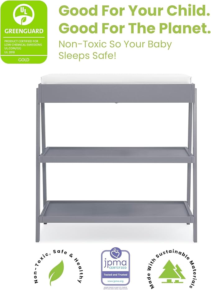 Delta Children Scout Changing Table - Greenguard Gold Certified, Grey