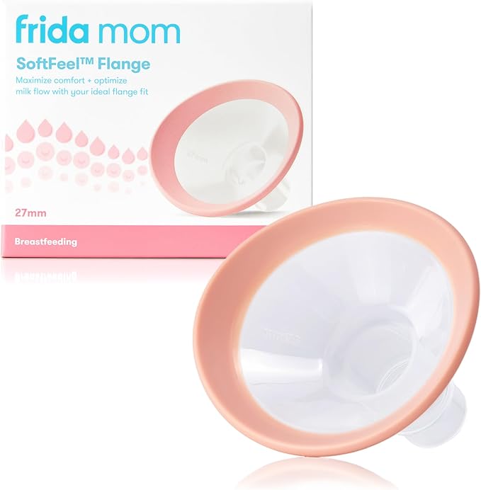 Frida Mom Breast Pump Flange Insert 27mm, Silicone Pump Insert, SoftFeel Flanges, Compatible with Frida Mom 2-in-1 Manual + Silicone Suction Breast Pump, BPA Free