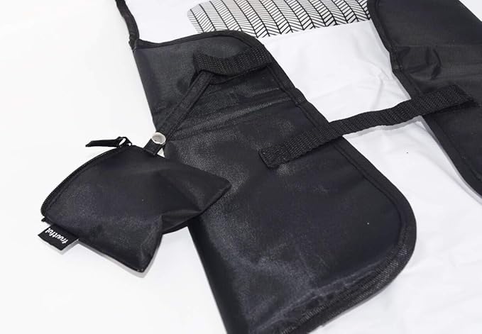 Diaper Changing Pad, Cushioned Mat with Built-in Pillow, Black with Pockets, Waterproof Travel Mat, Bonus Pacifier Pouch