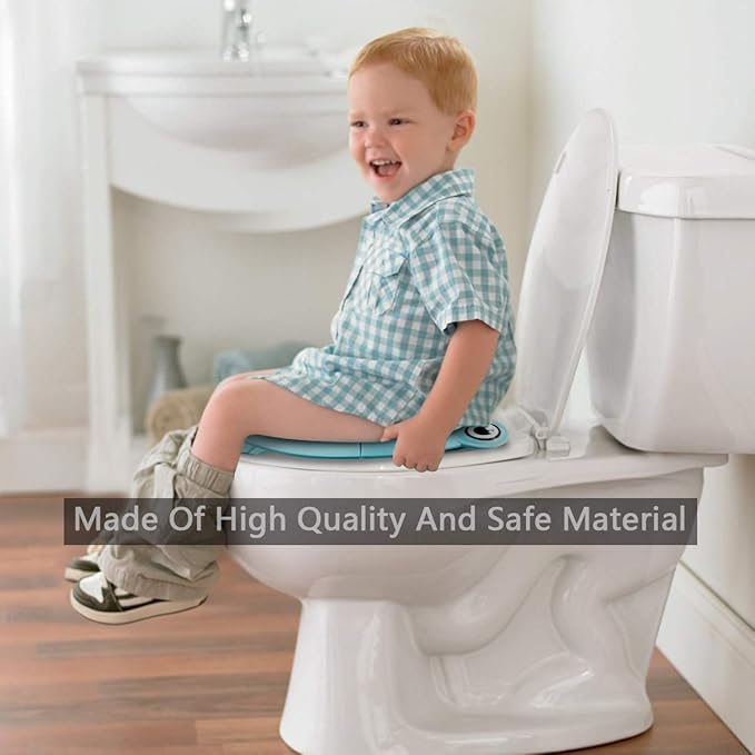 Folding Large Non-Slip Potty Training Seat for Boys and Girls, Travel Portable Reusable Toddlers Toilet Seat Covers Liners Fits Round & Oval Toilets with Carry Bag