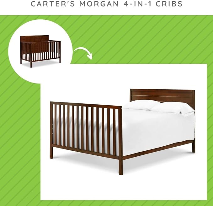Full-Size Conversion Kit Bed Rails for Carter Convertible Cribs by DaVinci Baby - Solid Wood Rail - Toddler and Adult Bed Rail for Full-Size Beds - Essential Nursery & Baby Furniture (Espresso)