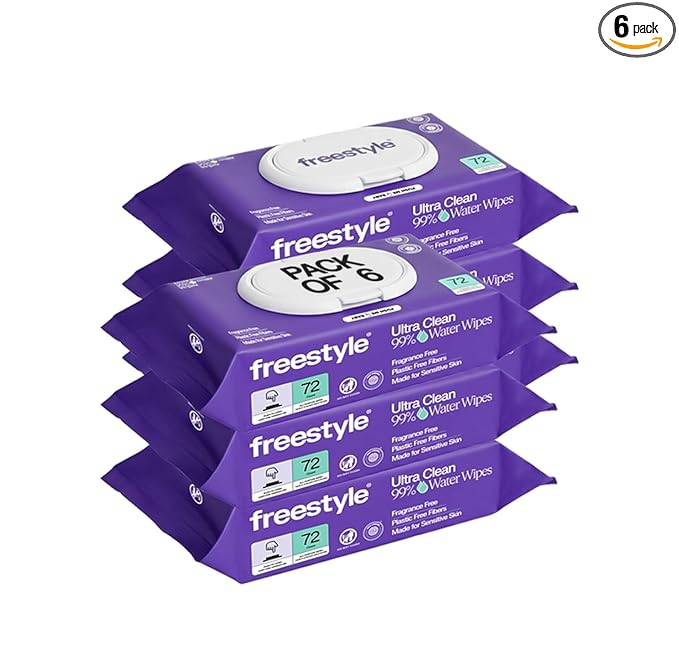 Freestyle Soft Jumbo Baby Wipes, Hypoallergenic and Unscented, Water-Based Wet Wipes for Babies, Finely Suited for Sensitive Skin, Thick & Oversized, Pack of 6, 72 Wipes Per Pack