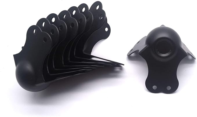 MY MIRONEY Black Flight Case Hardware Iron Ball Corner Three Leaf System with 2.9" Length Per Leaf Pack of 8