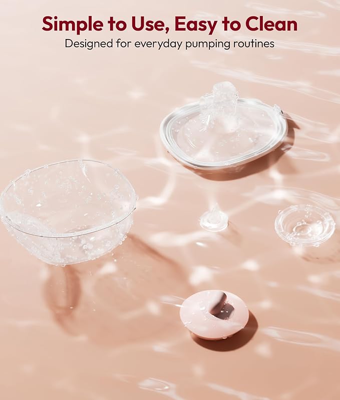 NCVI Wearable Breast Pump, in-Bra Hands-Free Electric Pump with Hospital-Grade -300mmHg Suction, Portable & Rechargeable Breast Pump, 4 Modes 9 Levels for Home, Work & On-the-Go