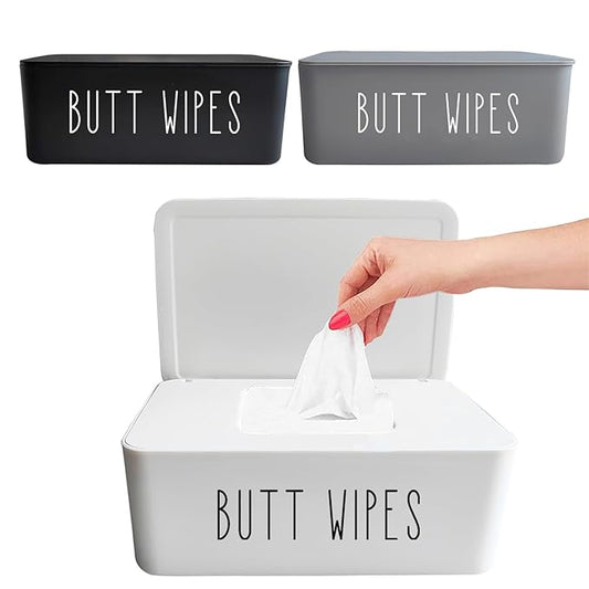 3 Pack Flushable Baby Wipe Holder Aesthetic 7.28" L * 4.80" W * 2.75" Butt Wipes Dispenser Container for Guest Bathroom Decor